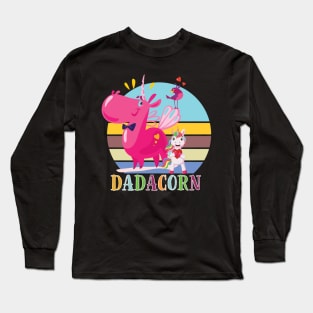 Funny Dadacorn Shirt Unicorn Lover Dad Gift Long Sleeve T-Shirt